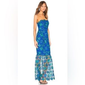 NWT Lovers + Friends Teagan Gown Dress in Blue from REVOLVE. Size small.